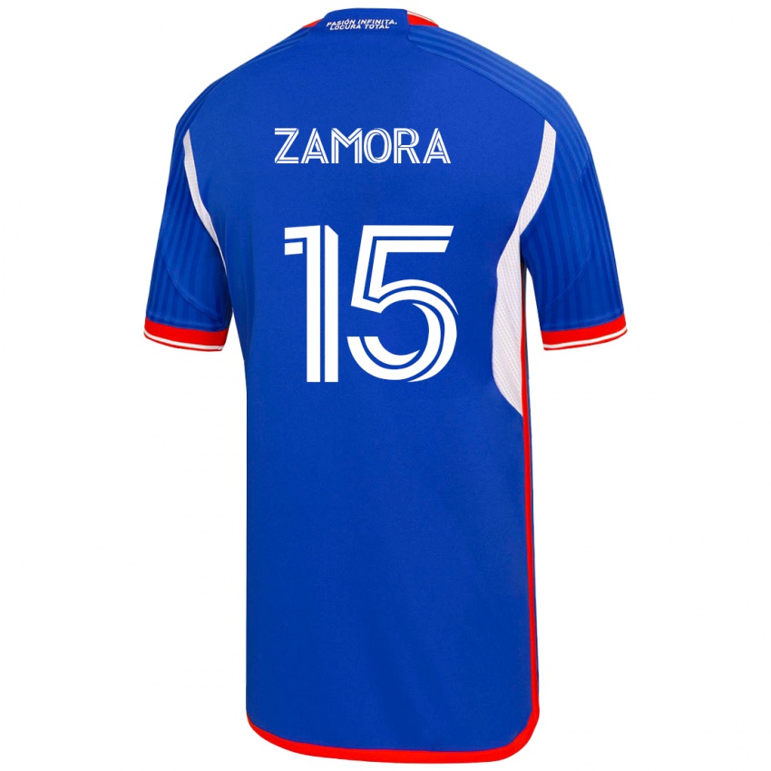 Niño Camiseta Daniela Zamora #15 Azul 1ª Equipación 2023/24 La Camisa