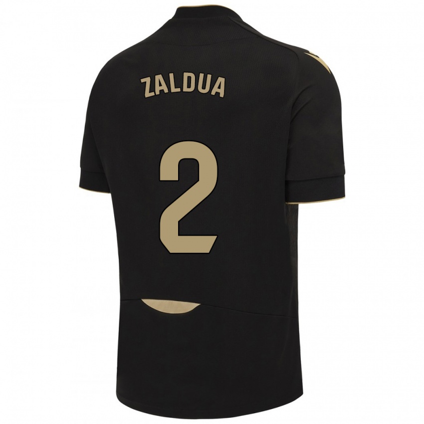 Niño Camiseta Joseba Zaldua #2 Negro 2ª Equipación 2023/24 La Camisa