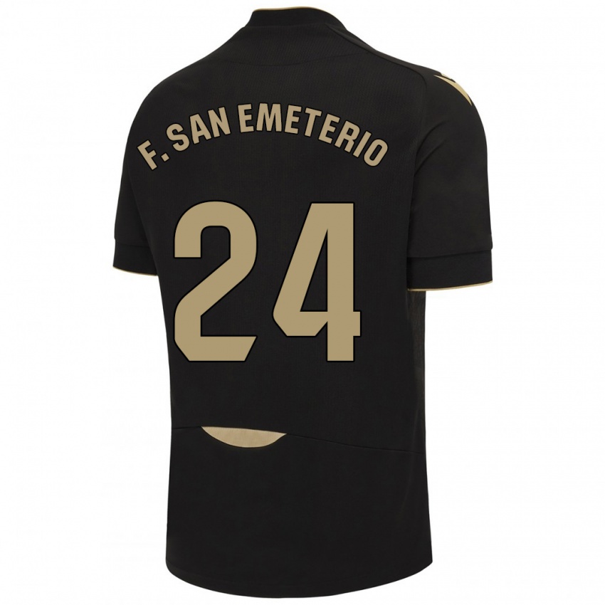 Niño Camiseta Fede San Emeterio #24 Negro 2ª Equipación 2023/24 La Camisa