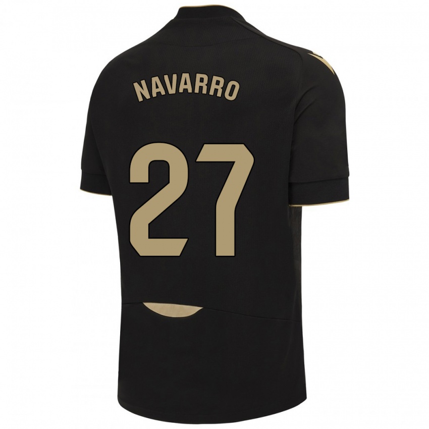 Niño Camiseta Robert Navarro #27 Negro 2ª Equipación 2023/24 La Camisa