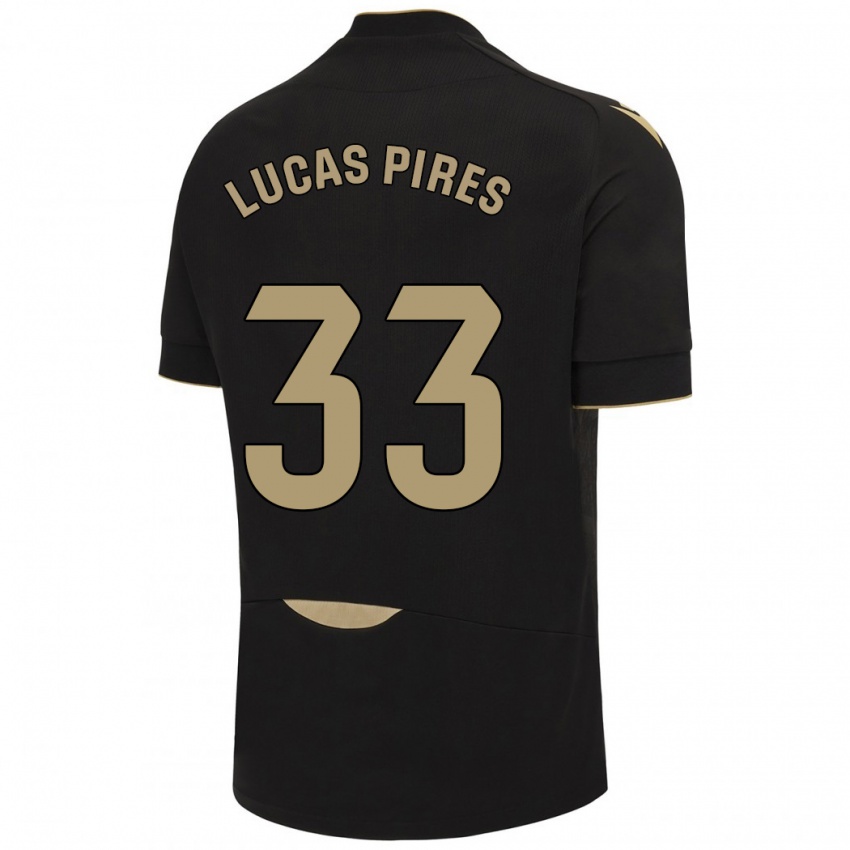 Niño Camiseta Lucas Pires #33 Negro 2ª Equipación 2023/24 La Camisa
