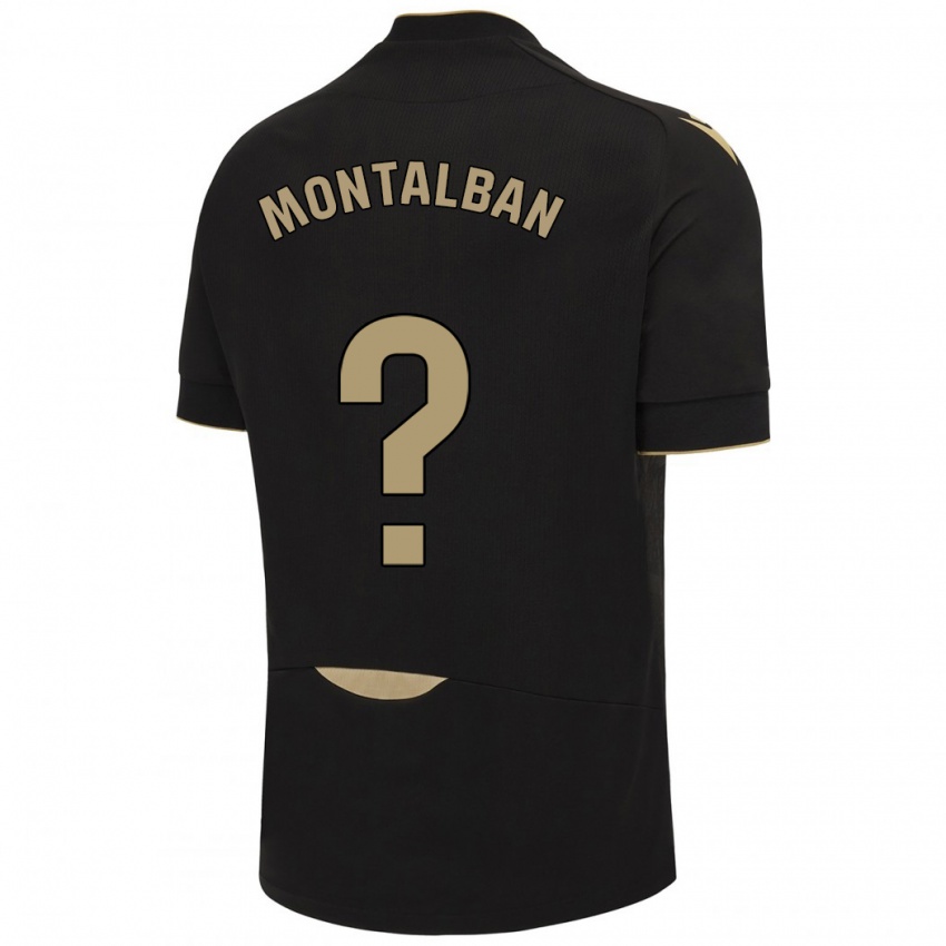 Niño Camiseta Sergio Montalbán #0 Negro 2ª Equipación 2023/24 La Camisa