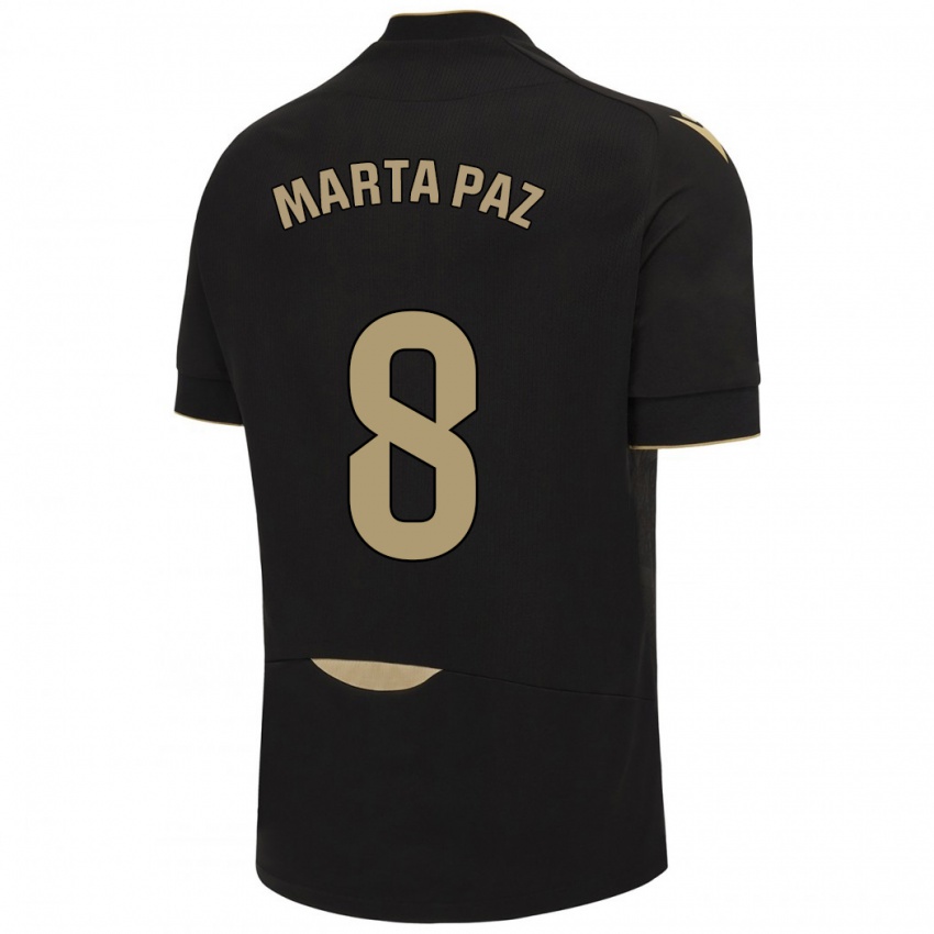 Niño Camiseta Marta Milagros Paz Cruz #8 Negro 2ª Equipación 2023/24 La Camisa