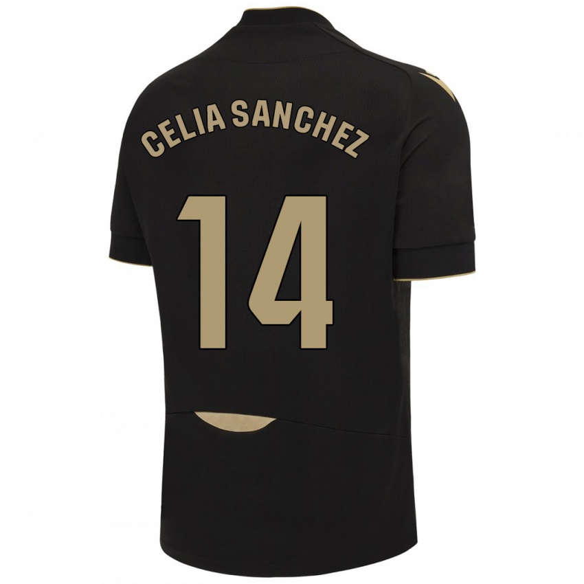 Niño Camiseta Celia Sánchez García #14 Negro 2ª Equipación 2023/24 La Camisa