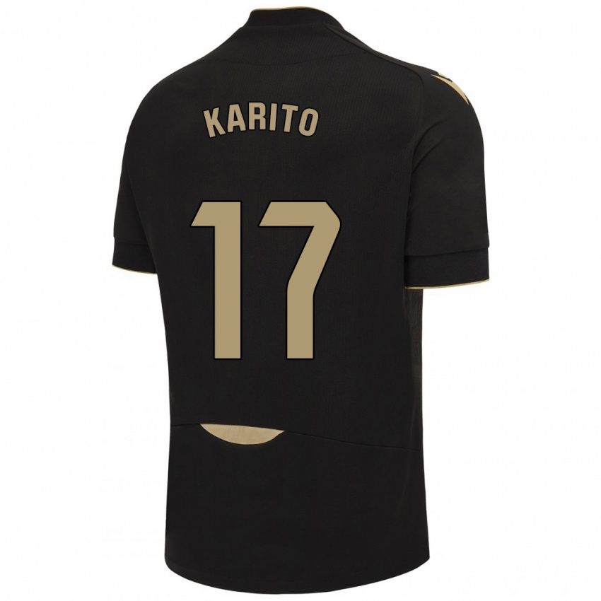 Niño Camiseta Carolina De Los Santos Mellado #17 Negro 2ª Equipación 2023/24 La Camisa