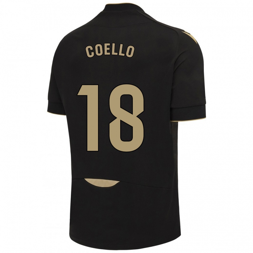 Niño Camiseta María Del Carmen Coello Vidal #18 Negro 2ª Equipación 2023/24 La Camisa