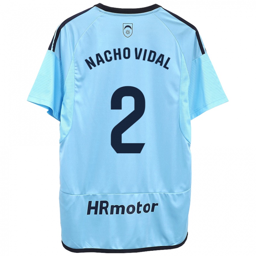 Niño Camiseta Nacho Vidal #2 Azul 2ª Equipación 2023/24 La Camisa