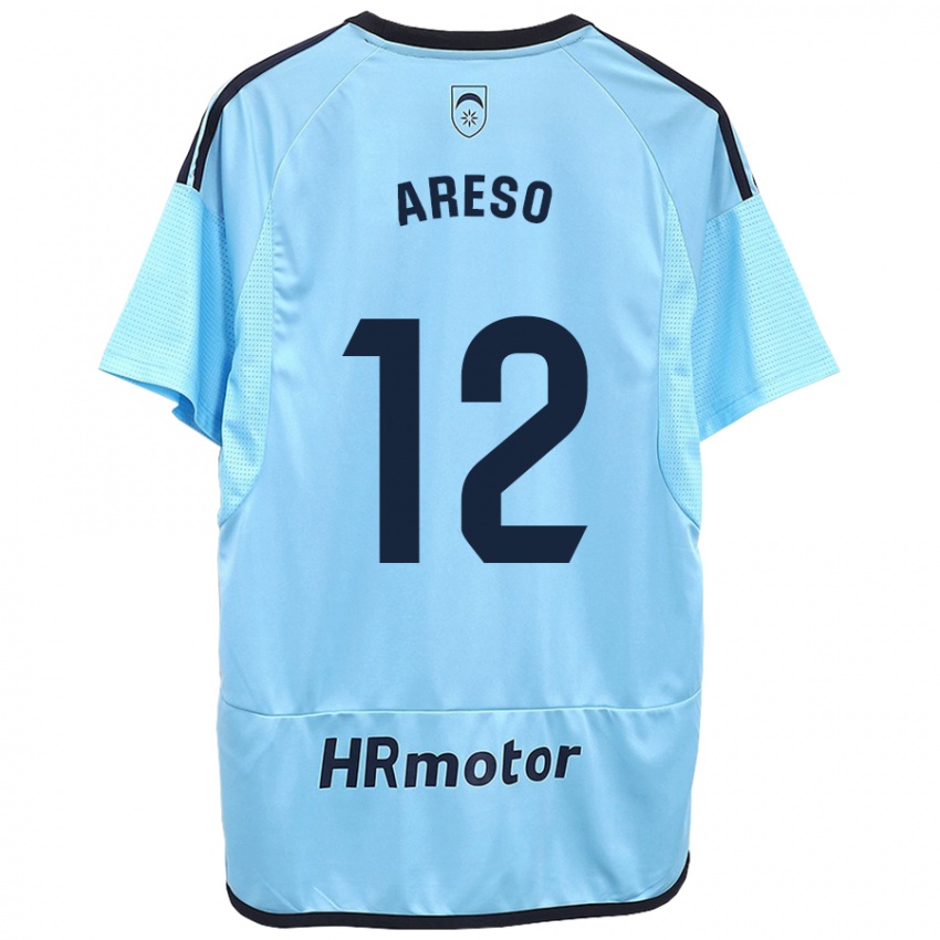 Niño Camiseta Jesús Areso #12 Azul 2ª Equipación 2023/24 La Camisa