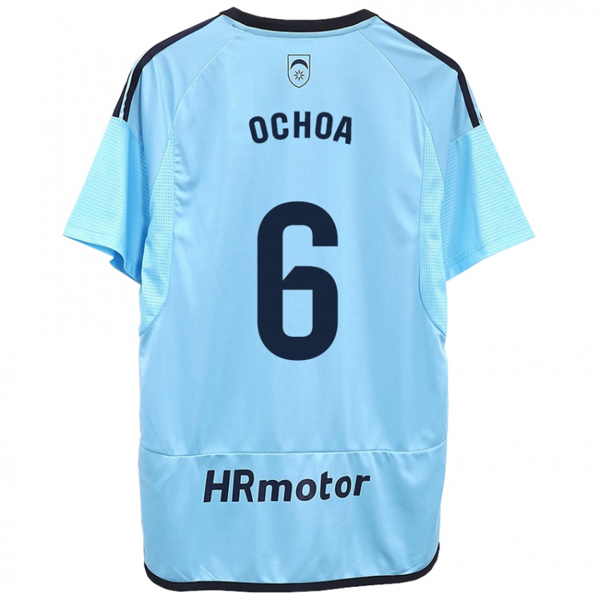 Niño Camiseta Celia Ochoa Ibañez #6 Azul 2ª Equipación 2023/24 La Camisa