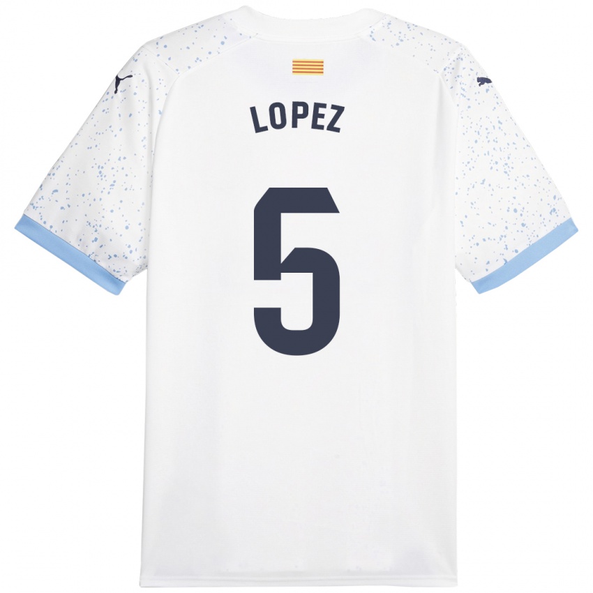 Niño Camiseta David López #5 Blanco 2ª Equipación 2023/24 La Camisa