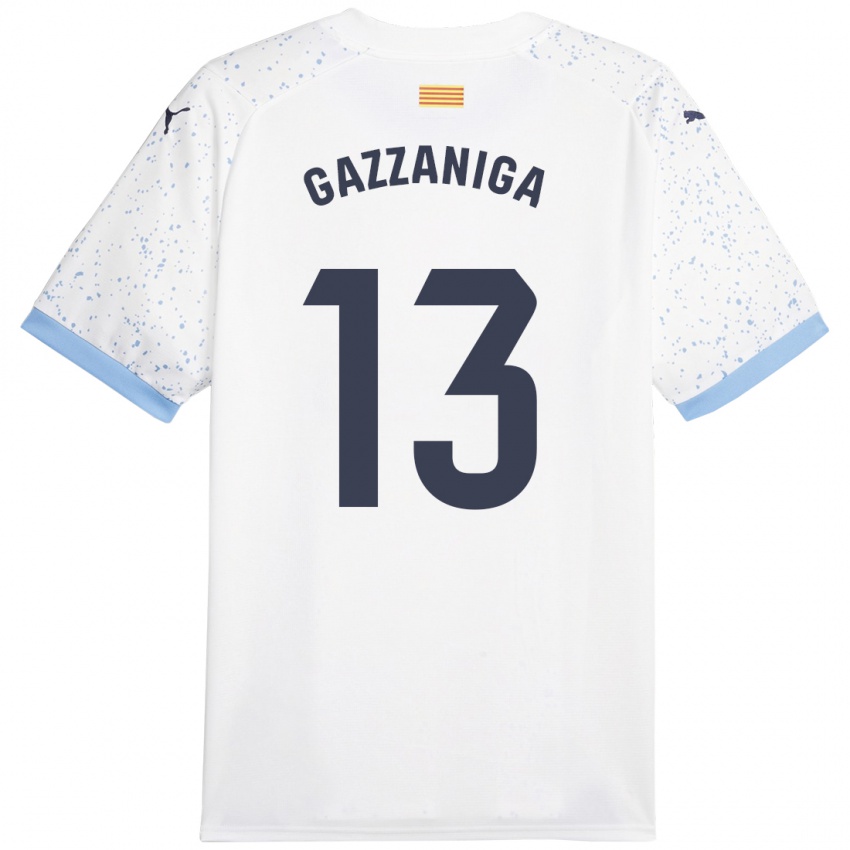 Niño Camiseta Paulo Gazzaniga #13 Blanco 2ª Equipación 2023/24 La Camisa