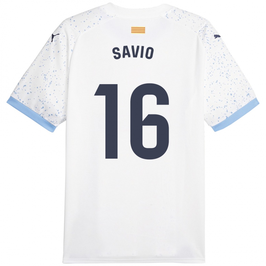 Niño Camiseta Sávio #16 Blanco 2ª Equipación 2023/24 La Camisa