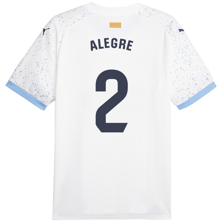 Niño Camiseta Marc Alegre #2 Blanco 2ª Equipación 2023/24 La Camisa