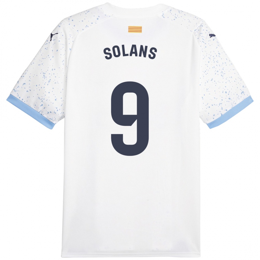 Niño Camiseta Sergi Solans #9 Blanco 2ª Equipación 2023/24 La Camisa