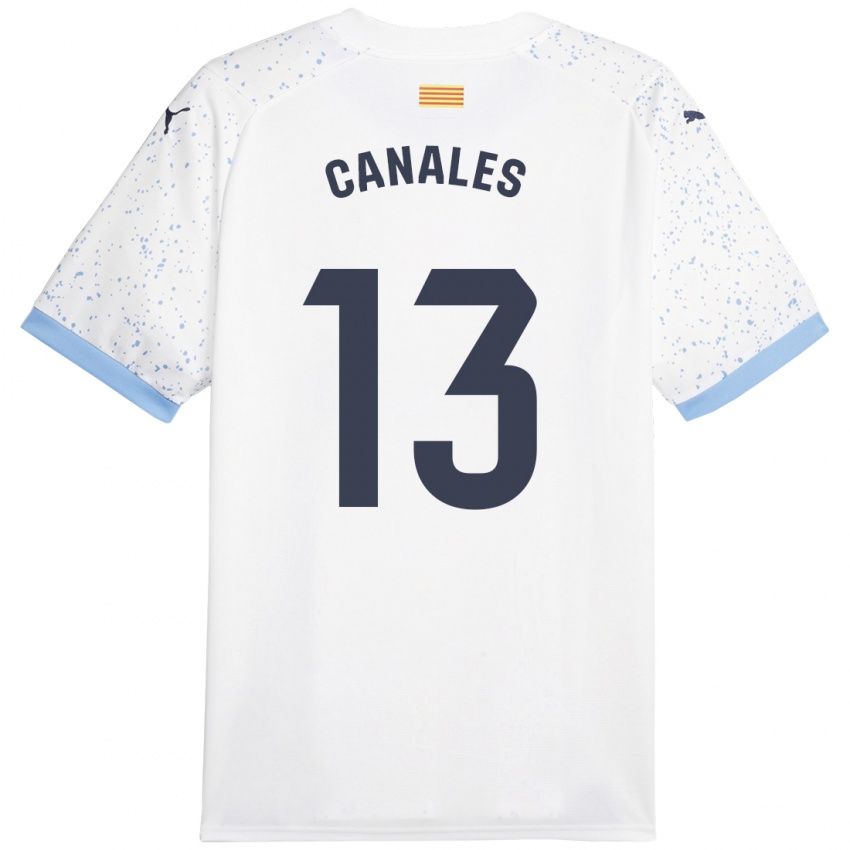 Niño Camiseta Juanvi Canales #13 Blanco 2ª Equipación 2023/24 La Camisa