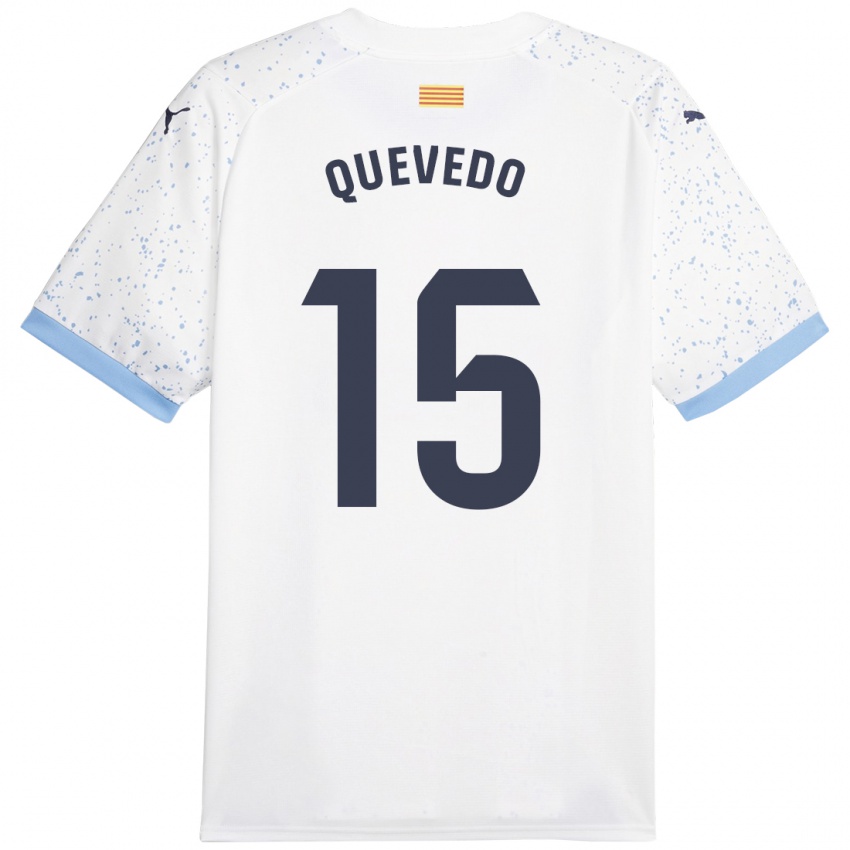 Niño Camiseta Erik Quevedo #15 Blanco 2ª Equipación 2023/24 La Camisa