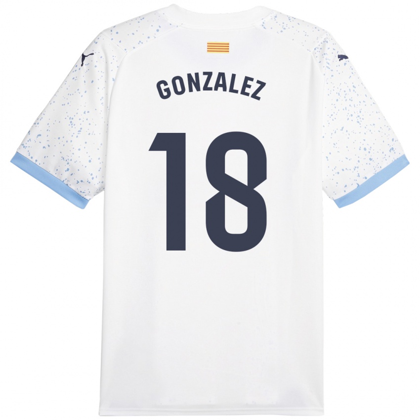 Niño Camiseta Gerard Gonzalez #18 Blanco 2ª Equipación 2023/24 La Camisa