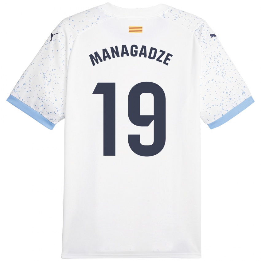 Niño Camiseta Luka Managadze #19 Blanco 2ª Equipación 2023/24 La Camisa