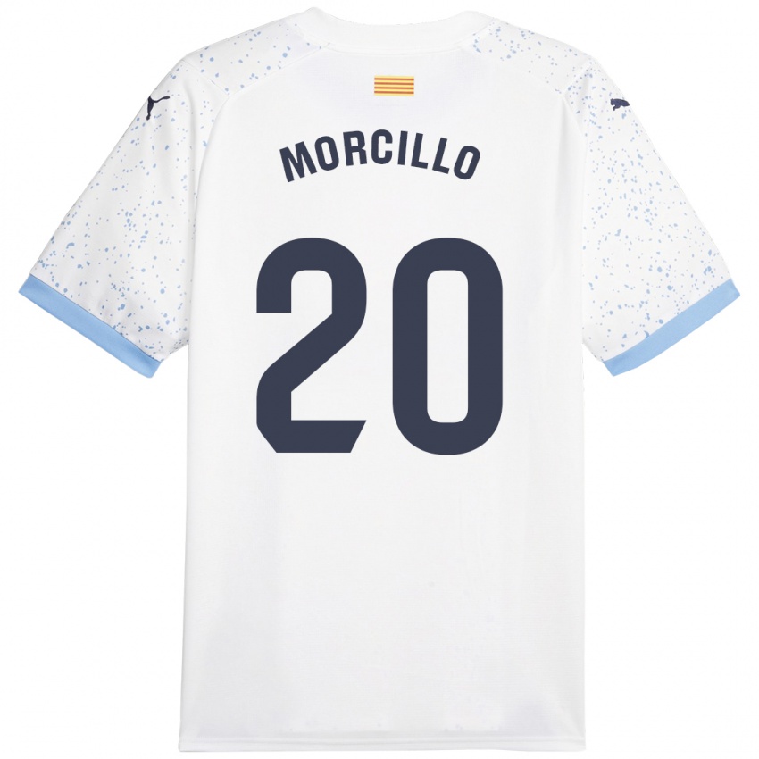 Niño Camiseta Luis Morcillo #20 Blanco 2ª Equipación 2023/24 La Camisa