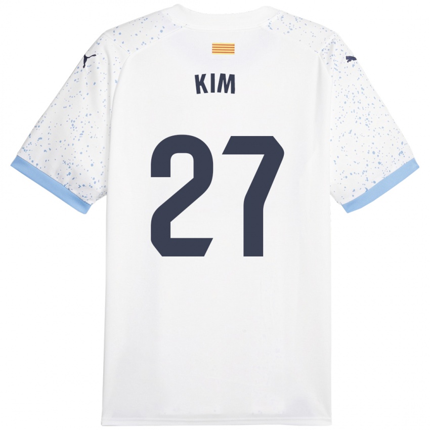 Niño Camiseta Min-Su Kim #27 Blanco 2ª Equipación 2023/24 La Camisa