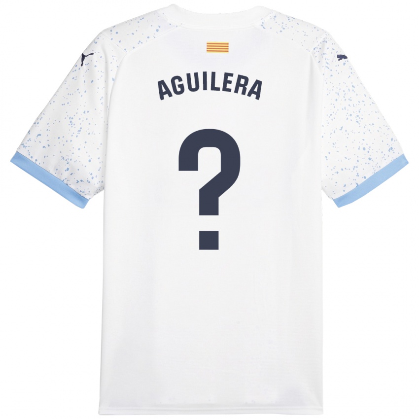 Niño Camiseta Oriol Aguilera #0 Blanco 2ª Equipación 2023/24 La Camisa