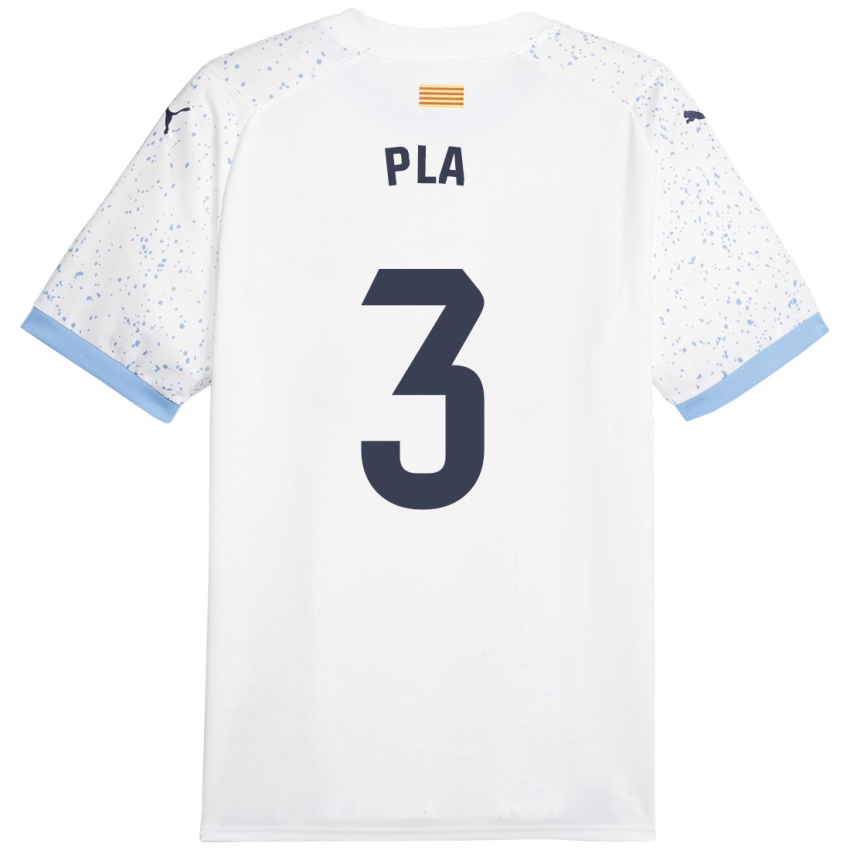 Niño Camiseta Marta Pla #3 Blanco 2ª Equipación 2023/24 La Camisa