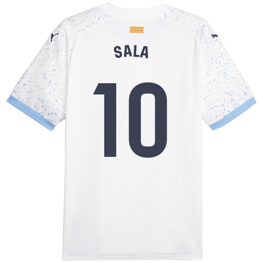 Niño Camiseta Georgina Sala #10 Blanco 2ª Equipación 2023/24 La Camisa