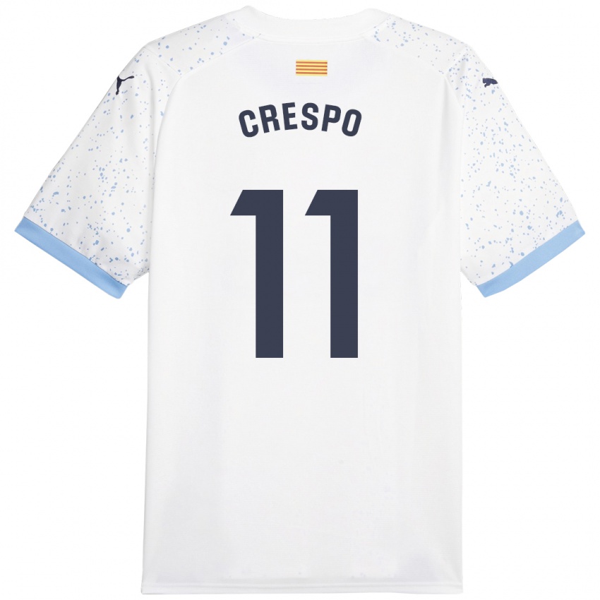 Niño Camiseta Lydia Crespo #11 Blanco 2ª Equipación 2023/24 La Camisa