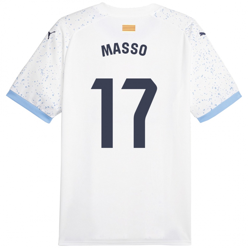 Niño Camiseta Ainoa Massó #17 Blanco 2ª Equipación 2023/24 La Camisa