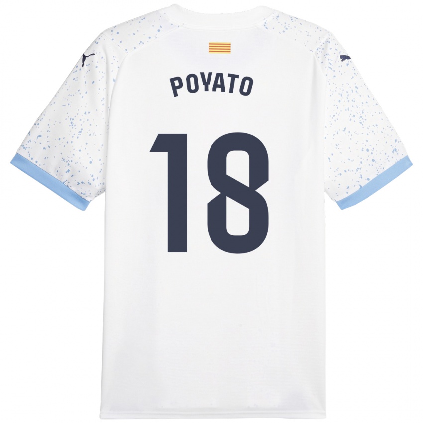 Niño Camiseta Marina Poyato #18 Blanco 2ª Equipación 2023/24 La Camisa