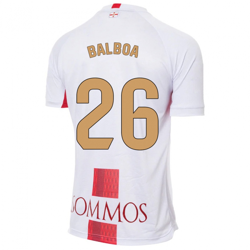 Niño Camiseta Álex Balboa #26 Blanco 2ª Equipación 2023/24 La Camisa