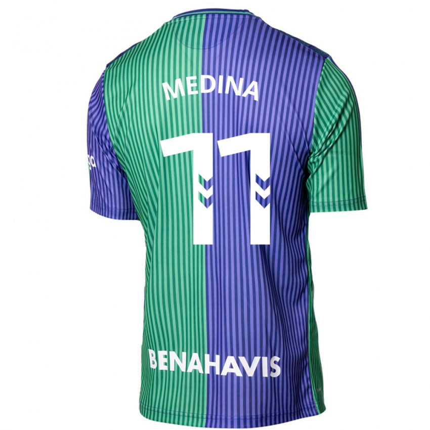 Niño Camiseta Kevin Medina #11 Verde Azul 2ª Equipación 2023/24 La Camisa