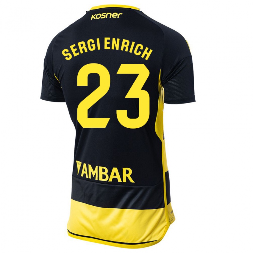 Niño Camiseta Sergi Enrich #23 Negro Amarillo 2ª Equipación 2023/24 La Camisa