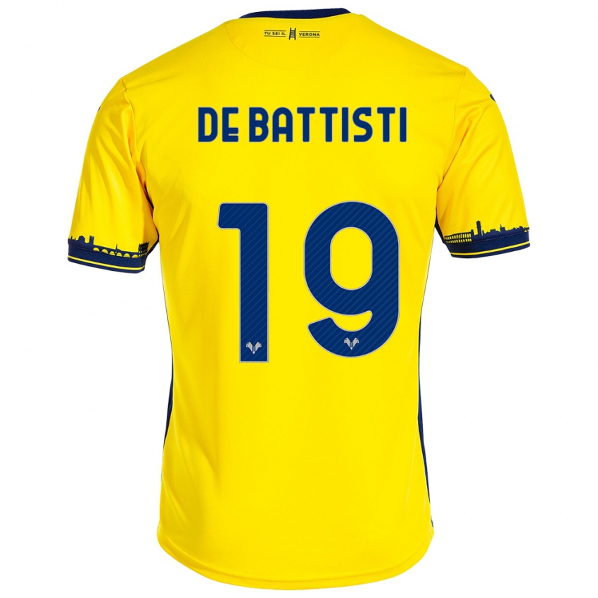 Niño Camiseta Davide De Battisti #19 Amarillo 2ª Equipación 2023/24 La Camisa
