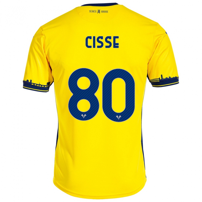 Niño Camiseta Alphadjo Cissè #80 Amarillo 2ª Equipación 2023/24 La Camisa