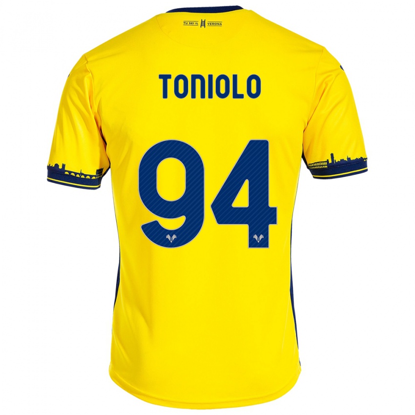 Niño Camiseta Giacomo Toniolo #94 Amarillo 2ª Equipación 2023/24 La Camisa