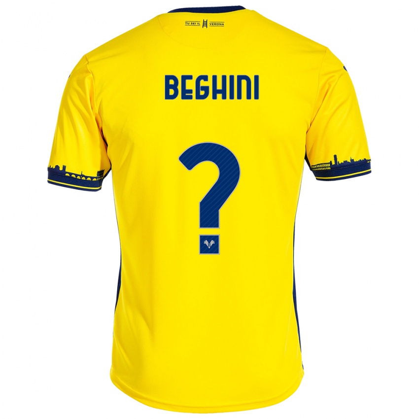 Niño Camiseta Alessandro Beghini #0 Amarillo 2ª Equipación 2023/24 La Camisa