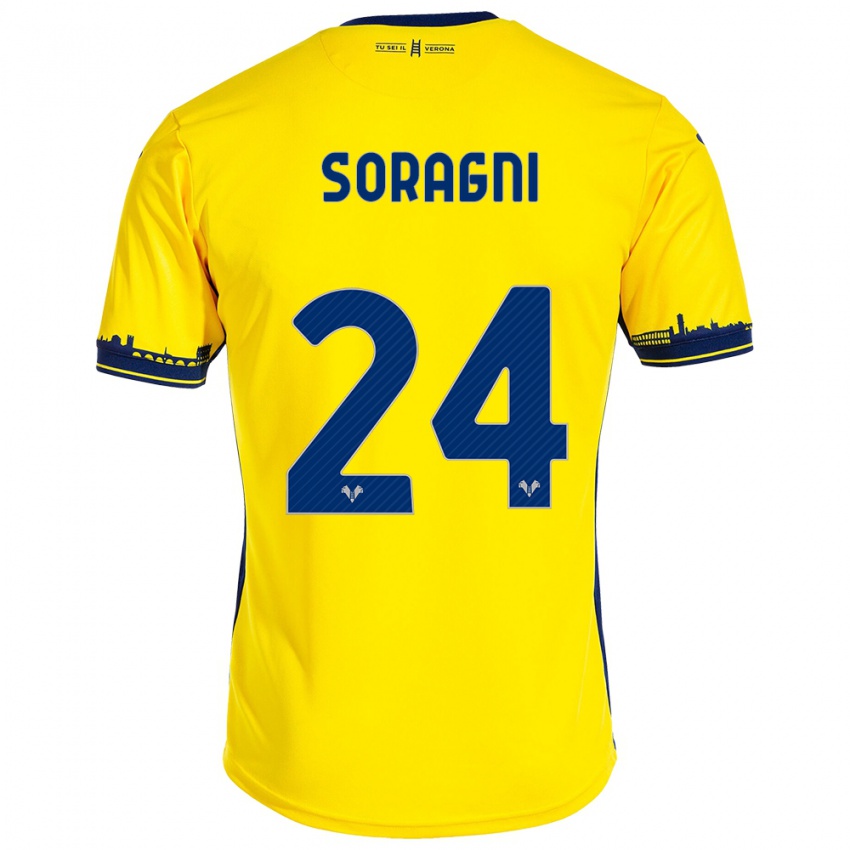 Niño Camiseta Alberto Soragni #24 Amarillo 2ª Equipación 2023/24 La Camisa