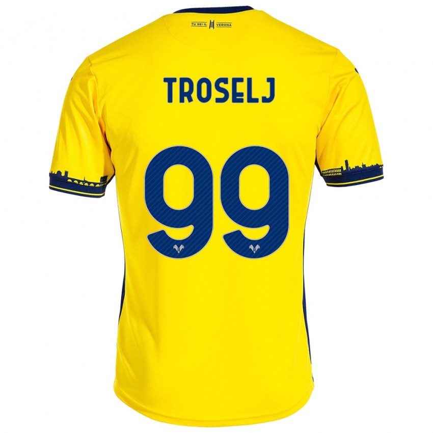 Niño Camiseta Ethan Troselj #99 Amarillo 2ª Equipación 2023/24 La Camisa