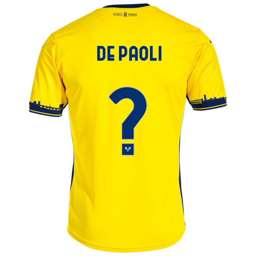 Niño Camiseta Mirko De Paoli #0 Amarillo 2ª Equipación 2023/24 La Camisa