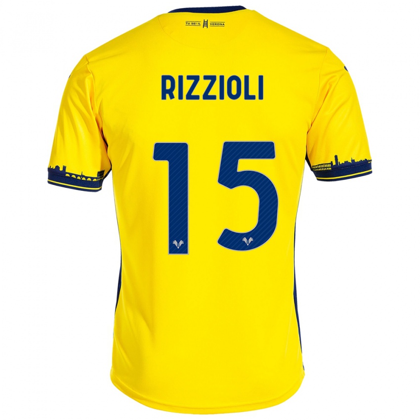 Niño Camiseta Gaia Rizzioli #15 Amarillo 2ª Equipación 2023/24 La Camisa