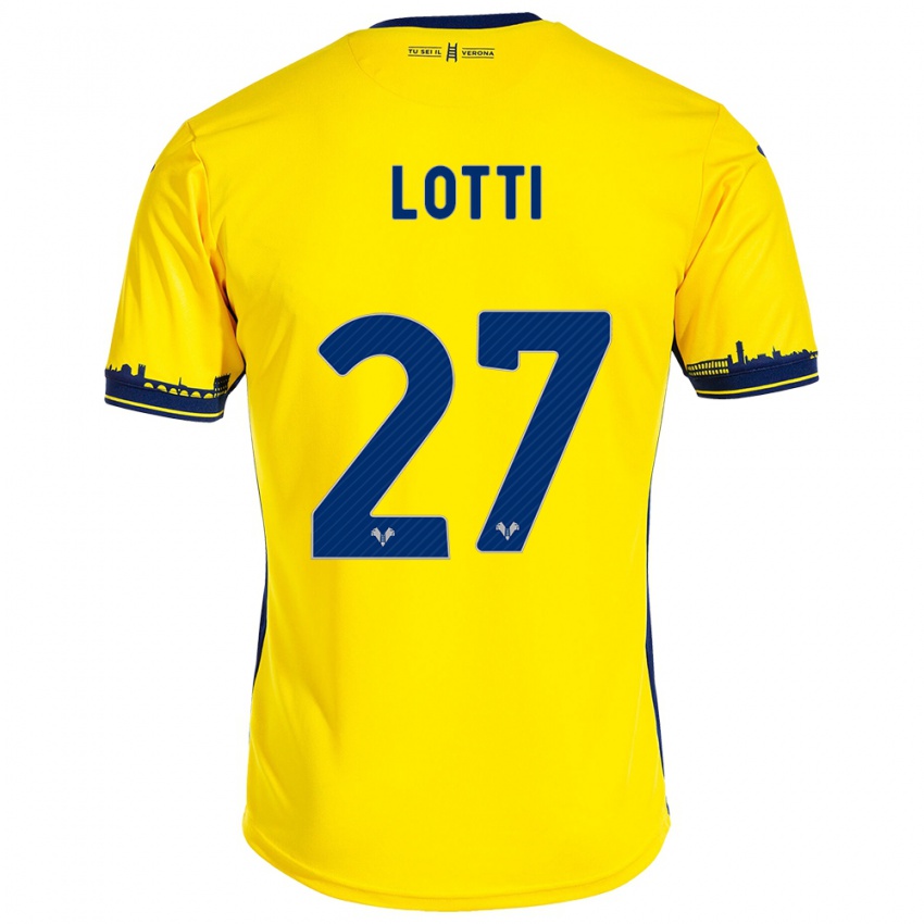 Niño Camiseta Irene Lotti #27 Amarillo 2ª Equipación 2023/24 La Camisa