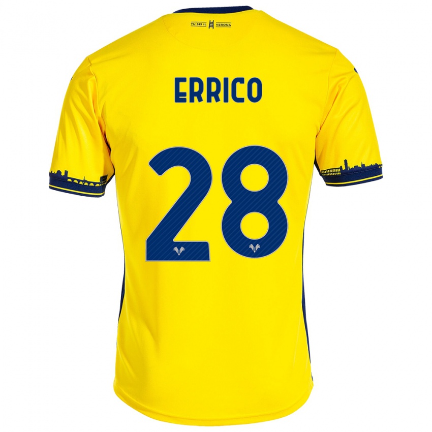 Niño Camiseta Emma Raffaella Errico #28 Amarillo 2ª Equipación 2023/24 La Camisa
