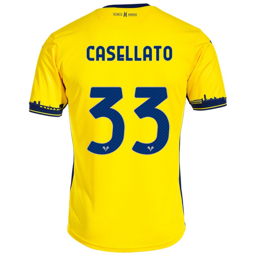 Niño Camiseta Elisa Casellato #33 Amarillo 2ª Equipación 2023/24 La Camisa