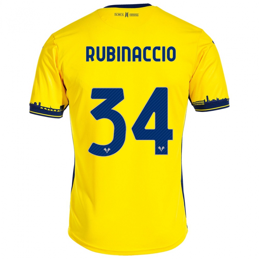 Niño Camiseta Nikol Rubinaccio #34 Amarillo 2ª Equipación 2023/24 La Camisa