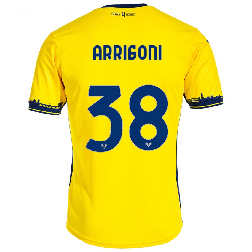 Niño Camiseta Arrigoni #38 Amarillo 2ª Equipación 2023/24 La Camisa