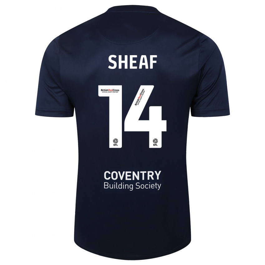 Niño Camiseta Ben Sheaf #14 Rojo Azul Marino 2ª Equipación 2023/24 La Camisa