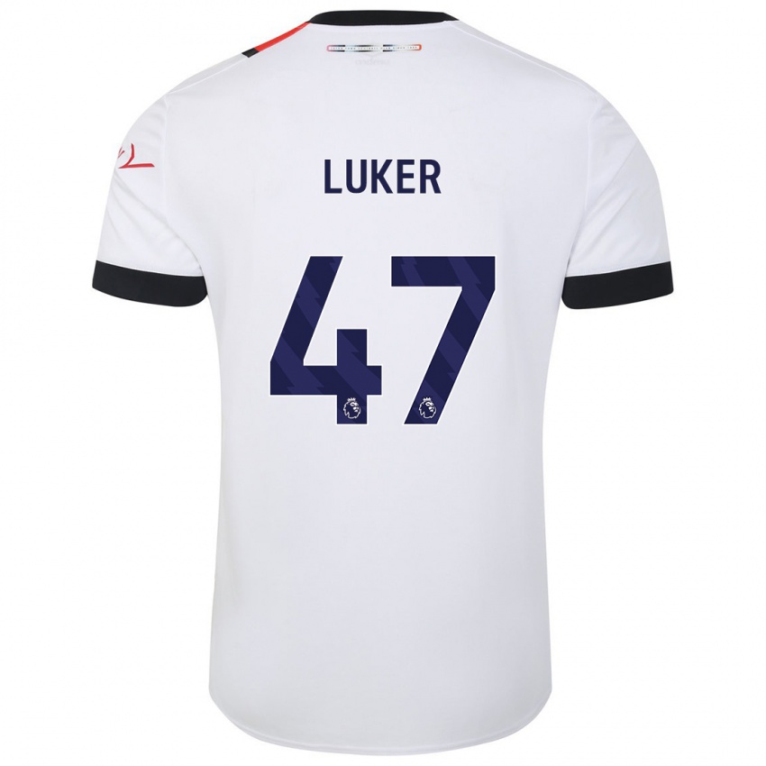 Niño Camiseta Jayden Luker #47 Blanco 2ª Equipación 2023/24 La Camisa