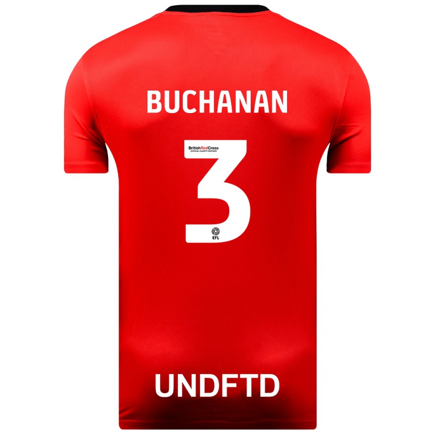 Niño Camiseta Lee Buchanan #3 Rojo 2ª Equipación 2023/24 La Camisa