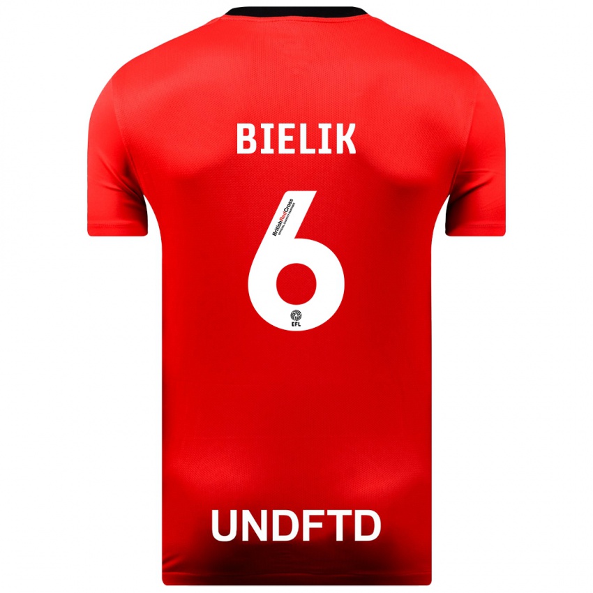 Niño Camiseta Krystian Bielik #6 Rojo 2ª Equipación 2023/24 La Camisa